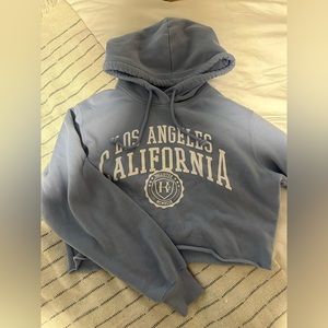 Blue Cropped Hollister Hoodie